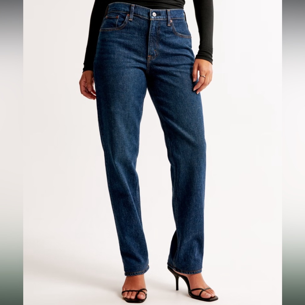 Mid Rise Straight Leg Jeans